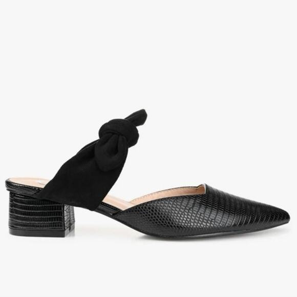 NIB! Journee Collection MELORA LOW BLOCK HEELS IN VEGAN LEATHER - Picture 3 of 13